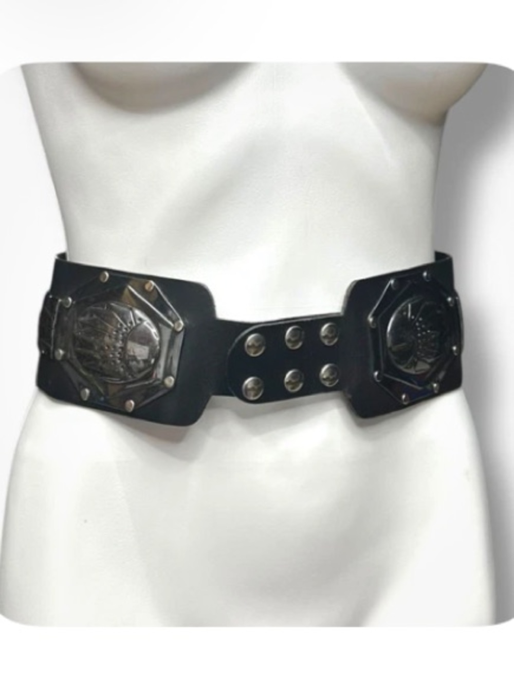 Catharina Gräfin von Lehndorff Vintage Black Leather Belt 95 cm Collectible